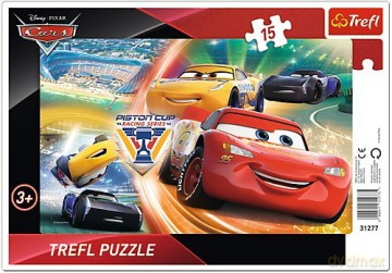 TREFL 15 el. Ramkowe, Cars Walka o zwycięstwo [PUZZLE]