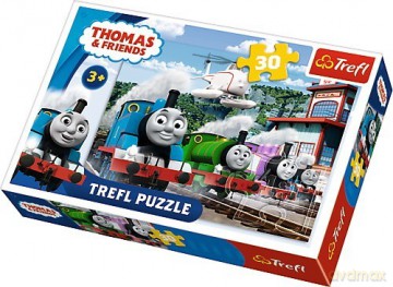 TREFL 30 el. Wyścig na torach, Tomek i przyjaciele [PUZZLE]