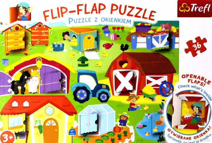 TREFL 36 el. Puzzle z okienkiem - Na farmie [PUZZLE]