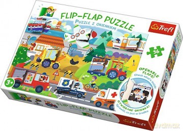 TREFL 36 el. Puzzle z okienkiem - Pojazdy [PUZZLE]
