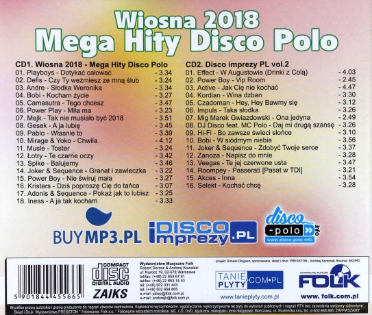 Wiosna 2018 - Mega Hity Disco Polo [2CD]