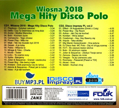 Wiosna 2018 - Mega Hity Disco Polo [2CD]
