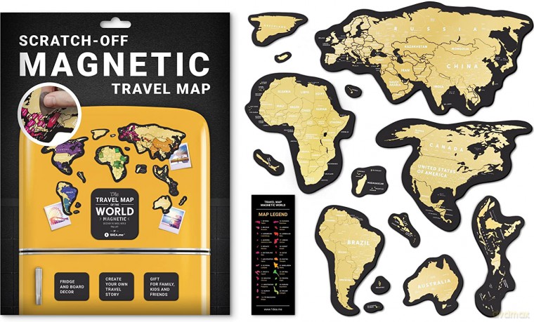 Mapa zdrapka świat. Travel magnetic world