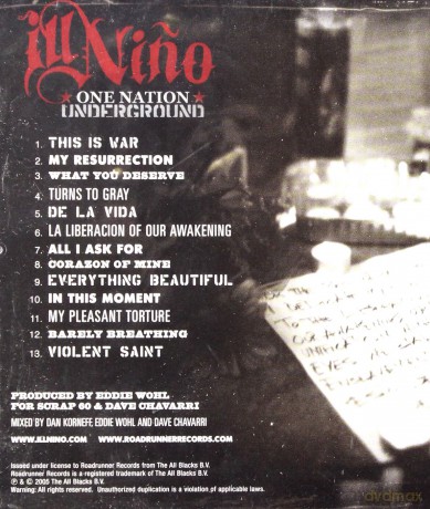 Ill Nino: One Nation Undeground [CD]