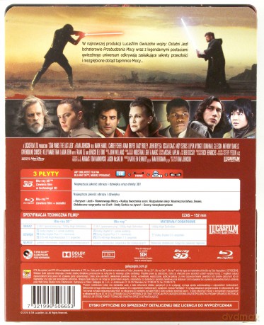 Gwiezdne Wojny: Epizod VIII Ostatni Jedi (steelbook) [Blu-Ray 3D]+[2xBlu-Ray]