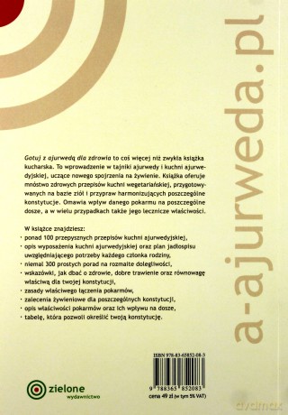 Gotuj z ajurwedą dla zdrowia - Usha Lad,Vasant Lad [KSIĄŻKA]