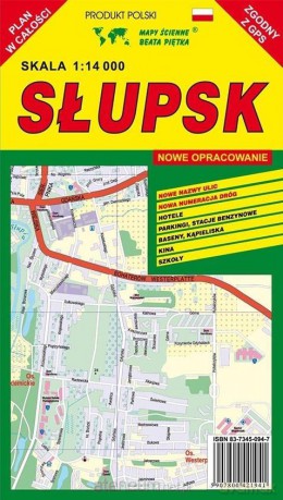 Słupsk 1:14 000 plan miasta