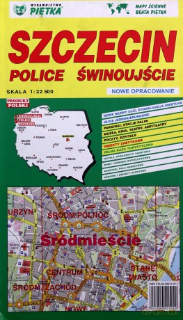 Szczecin, Police, Świnoujście 1:22 500 plan miasta