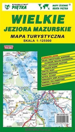 Wielkie Jeziora Mazurskie 1:125 000 mapa turystyczna