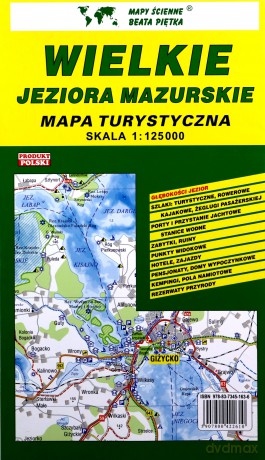 Wielkie Jeziora Mazurskie 1:125 000 mapa turystyczna