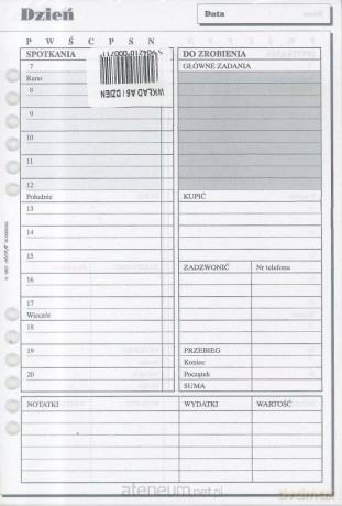 Wkład do organizera A5 Dzień