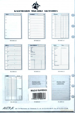 Wkład do organizera A5 Plan miesiąca