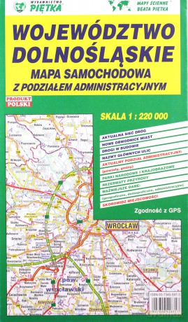 Województwo Dolnośląskie 1:220 000 mapa samochodowa