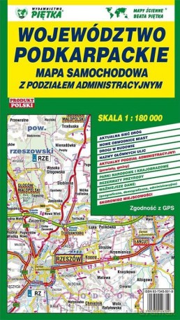 Województwo Podkarpackie 1:180 000 mapa samochodowa