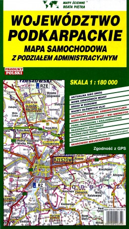 Województwo Podkarpackie 1:180 000 mapa samochodowa