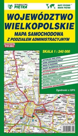 Województwo Wielkopolskie 1:240 000 mapa samochodowa