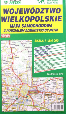 Województwo Wielkopolskie 1:240 000 mapa samochodowa