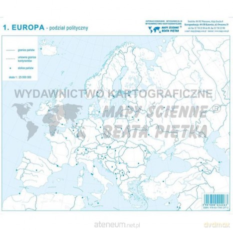 Zestaw - Eurpa mapa konturowa (20 szt) [KSIĄŻKA]