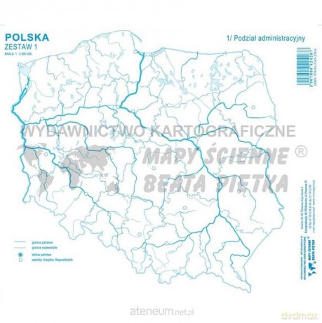 Zestaw I - Polska mapa konturowa (20 szt) [KSIĄŻKA]