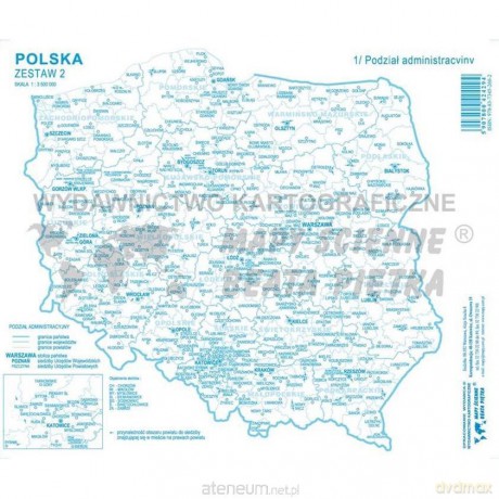 Zestaw II - Polska mapa konturowa (20 szt) [KSIĄŻKA]