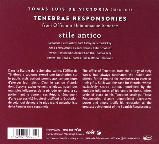 Stile Antico: Tenebrae Responsories De Victoria (digipack) [CD]