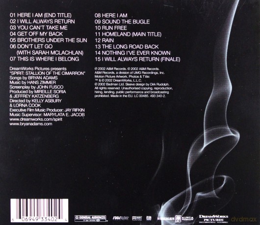 Spirit: Stallion of the Cimarron soundtrack (Mustang z dzikiej doliny) (Bryan Adams) [CD]