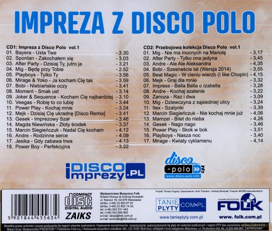 Jesień Zima 2018 Disco Polo MEGA Hits / Impreza z Disco Polo vol. 1 Pakiet [4CD]