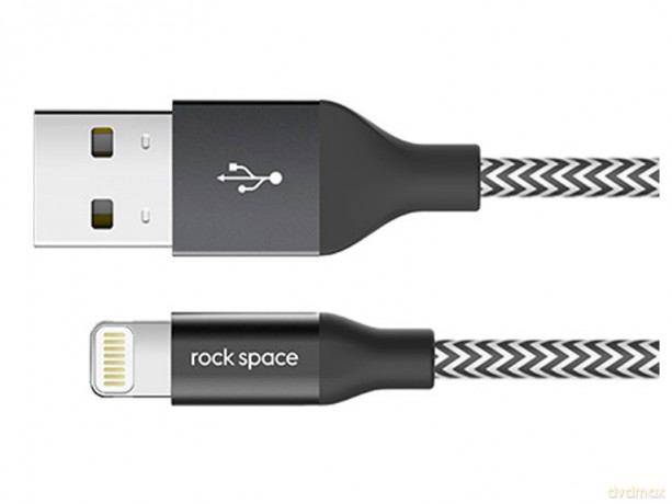 Kabel USB ROCK SPACE Lightning MFI Nylonowy 100 cm