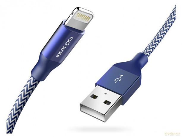 Kabel USB ROCK SPACE Lightning MFI Nylonowy 100 cm
