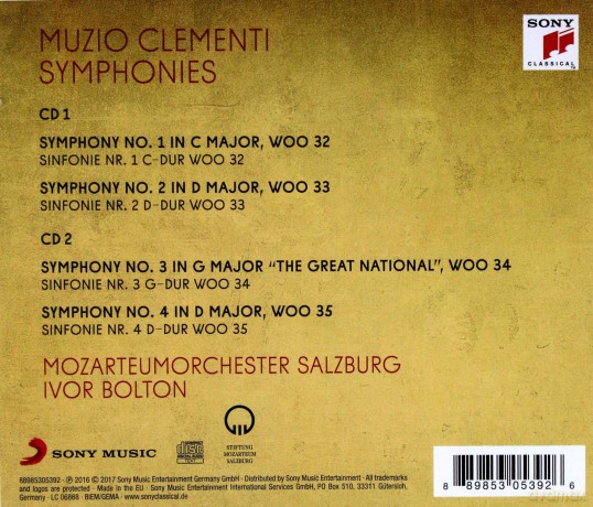 Ivor Bolton: Muzio Clementi: Symphonies [2CD]