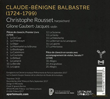 Balbastre: Harpsichord Works Rousset (digipack) [CD]
