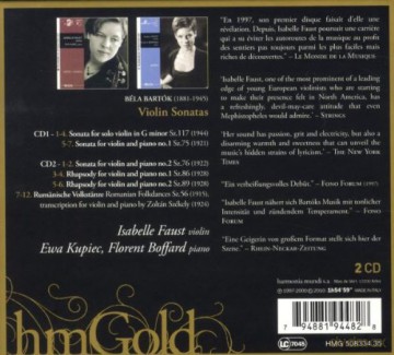 Bartok: Violin Sonatas Faust (digipack) [CD]