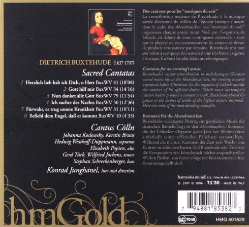 Buxtehude: Sacred Cantatas Collin (digipack) [CD]