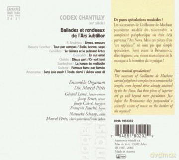 Codex Chantilly: Ensemble Organum Peres (digipack) [CD]