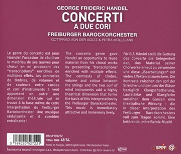 Handel: Concerti A Due Cori Freiburger Barockorchester [CD]