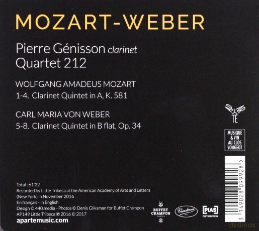 Mozart Weber: How I Met Mozart Genisson Quartet 212 (digipack) [CD]