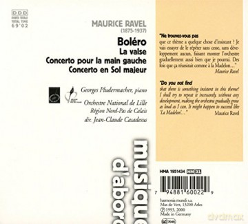 Ravel: Bolero Concertos Pludermacher Casadesus (digipack) [CD]