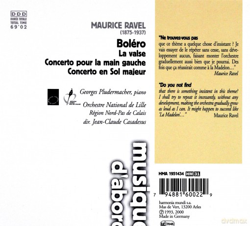 Ravel: Bolero Concertos Pludermacher Casadesus (digipack) [CD]