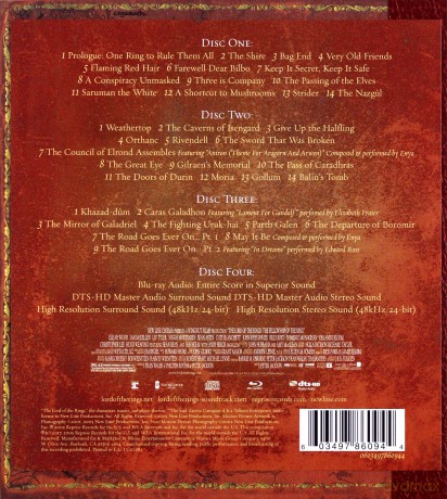 The Lord Of The Rings: The Fellowship Of The Ring - The Complete Recordings soundtrack (Władca pierścieni: Drużyna Pierścienia) (Howard Shore) [3CD]+[Blu-Ray]