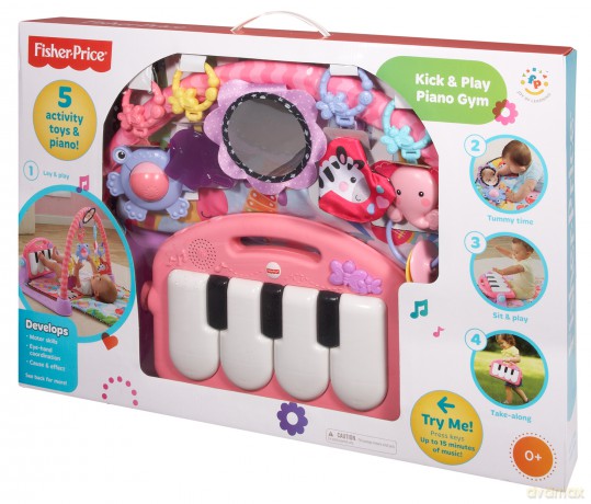 Fisher-Price Kick and Play Mata do zabawy Pianinko Pink Gym