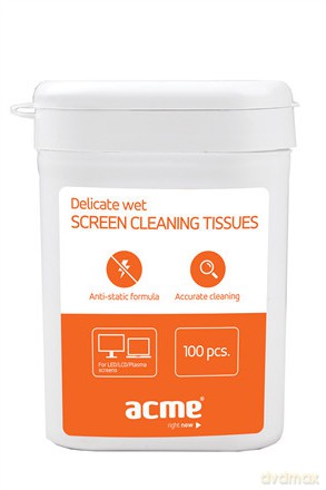 ACME EUROPE Screen cleaning wipes CL02 TFT/LCD Screen 100pcs wet