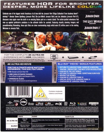 Park Jurajski Trylogia 1-3 (Park jurajski / Zaginiony świat: Park jurajski / Park jurajski 3) [3xBlu-Ray 4K]+[3xBlu-Ray]