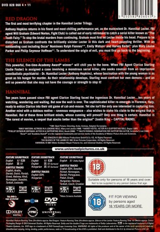 The Hannibal Lecter Trilogy: Hannibal / Red Dragon / Milczenie owiec [3DVD]