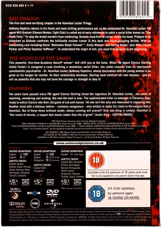 The Hannibal Lecter Trilogy: Hannibal / Red Dragon / Milczenie owiec [3DVD]
