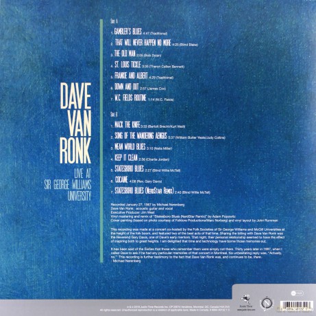 Dave Van Ronk: Live At Sir George Williams University (RSD) [Winyl]