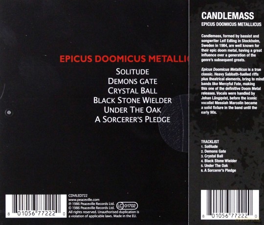 Candlemass: Epicus Doomicus Metallicus [CD]