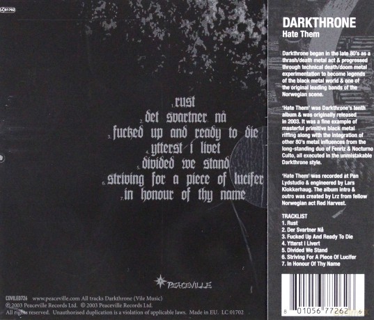 Darkthrone: Hate Them [CD]