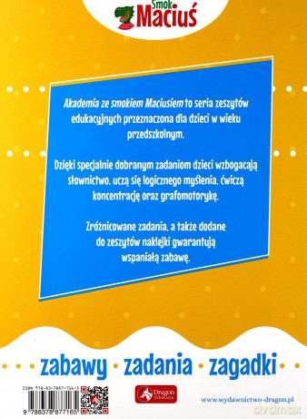 Akademia ze smokiem Maciusiem dla trzylatków. Smok Maciuś [KSIĄŻKA]