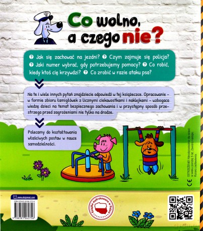 Co wolno a czego nie. Książka o bezpieczeństwie dla dzieci z naklejkami [KSIĄŻKA]