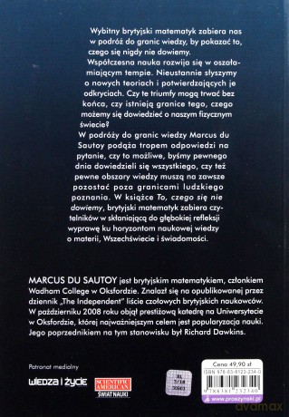 To czego się nie dowiemy. Badanie granic nauki - Marcus Du Sautoy [KSIĄŻKA]